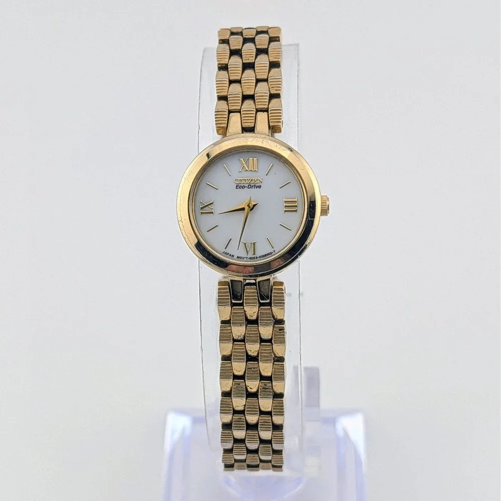 Citizen Eco-Drive B023-S015481 Women's Watch Gold Tone Sunburst New Capacitor